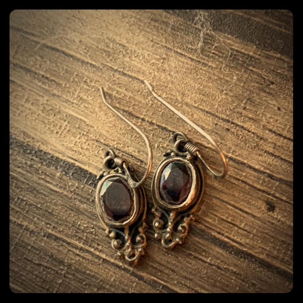 Vintage garnet earrings from CZ